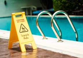 Caution Sign by Pool